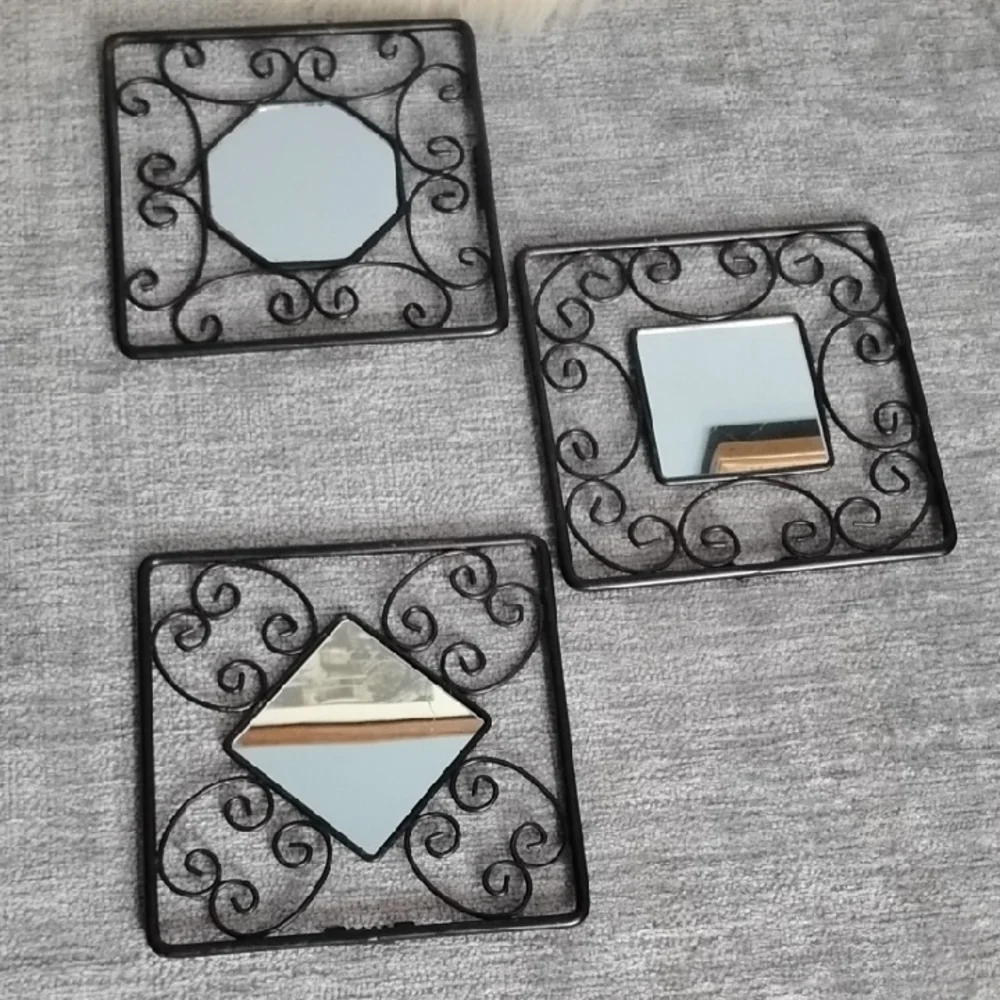 Black Wrought Iron Decorative Wall Mirrors